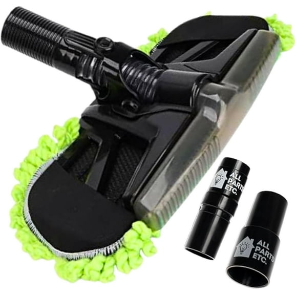 ALL PARTS ETC. 1.25" Vacuum Dust Mop Head for Tile & Hardwood Floors Vacuum Attachments with Universal Adapters for 1 3/8" & 1.5" - Compatible with Shop Vac, Shark, Miele, Bissell, Eureka, and More.