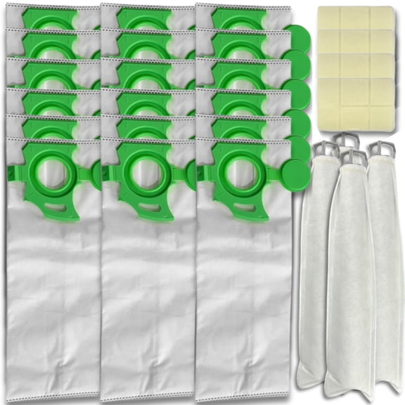 ALL PARTS ETC. 18Pk Vacuum Bags & 4 Filters Fits with Sebo C, G, X Series & Windsor Sensor S12 S15 XP Series Microlined Synthetic Filter Bags Replacement for 5093AM Style Bags