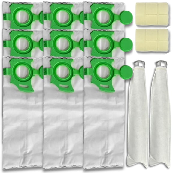 ALL PARTS ETC. 9Pk Vacuum Bags & 2 Filters Fits with Sebo C, G, X Series & Windsor Sensor S12 S15 XP Series Microlined Synthetic Filter Bags Replacement for 5093AM Style Bags