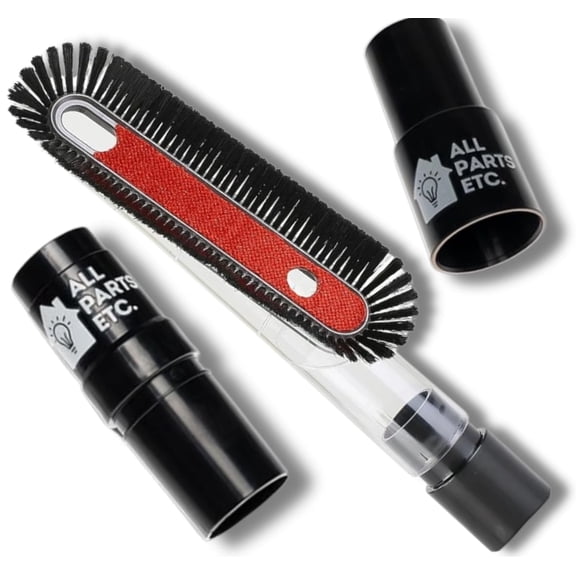 ALL PARTS ETC. Vacuum Dusting Brush Attachment, 1.25" Ceiling Vacuum Duster Tool with Adapters for 1 3/8" & 1.5" Compatible with Shop Vac, Bissell, Eureka, Nutone, and Central Vacs