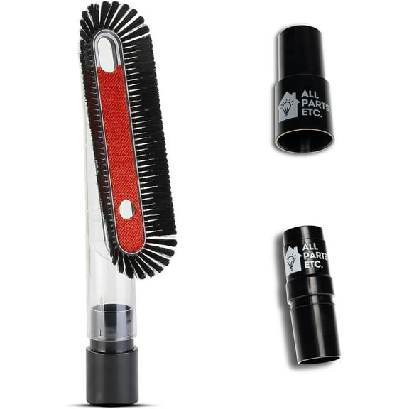 ALL PARTS ETC. Vacuum Dusting Brush Attachment, 1.25" Ceiling Vacuum Duster Tool with Adapters for 1 3/8" & 1.5"  Compatible with Shop Vac, Bissell, Eureka, Nutone, and Central Vacs