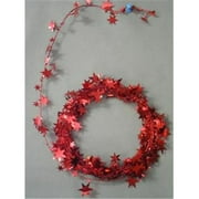 PARTY DECO Foil Star Garland, 25', Red