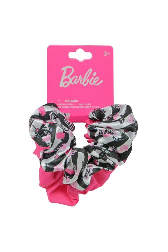 PARTY FAVORS Barbie 2pk Scrunchy Fabric Hair Elastic on Header Card- 6 PACK