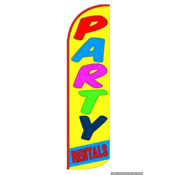 PARTY RENTALS Windless Flag (Hardware Not Included) |Advertisement /Business Flags | Feather Flag |