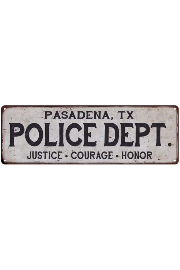 PASADENA, TX POLICE DEPT. Home Decor Metal Sign Gift 8x24 108240012154