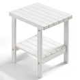 thumbnail image 1 of PASAMIC 2-Tier Adirondack Square Side Table, 17" HDPE Outdoor Side Tables, Weather Resistant End Table for Patio, Backyard, Pool, Indoor Companion, Beach, Easy Maintenance (White), 1 of 8