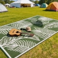 thumbnail image 1 of PASAMIC 8x10 ft Outdoor Rug Waterproof, Reversible Plastic Straw Patio Mat for RV, Deck, Balcony, Backyard, Green Leaf, 1 of 7