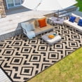 thumbnail image 1 of PASAMIC 9x12 ft Outdoor Rug Waterproof, Reversible Plastic Straw Patio Mat for RV, Deck, Balcony, Backyard, Brown/Black Checkered, 1 of 7