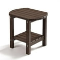 thumbnail image 1 of PASAMIC Outdoor Side Table, HDPE Adirondack Oval Side Table with 2-Tier Storage, Weather Resistant Outdoor End Table for Patio, Backyard, Pool, Indoor Companion, Beach, Easy Maintenance Table (Brown), 1 of 7
