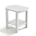thumbnail image 1 of PASAMIC Outdoor Side Table, HDPE Adirondack Oval Side Table with 2-Tier Storage, Weather Resistant Outdoor End Table for Patio, Backyard, Pool, Indoor Companion, Beach, Easy Maintenance Table (White), 1 of 6