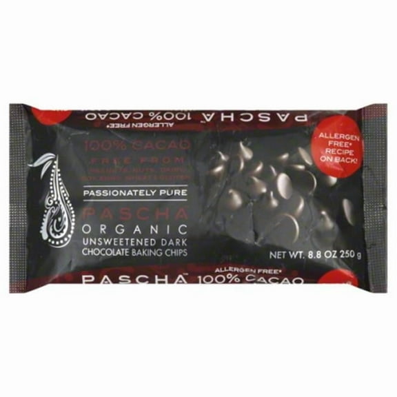 PASCHA CHOC BAKING CHIP DRK UNSW-8.75 OZ -Pack of 6