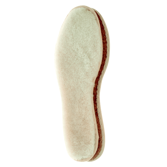PASCHA Real Sheepskin Shearling Winter Warm Insole with Natural Cork Insulation, US 10L/7M