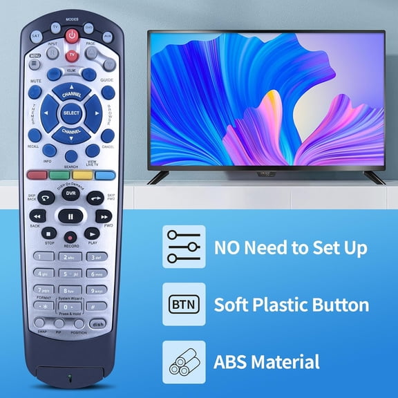 PASEJDO-New IR Remote Control Replaced for Dish Network 20.1 IR Satellite Receiver TV DVD VCR