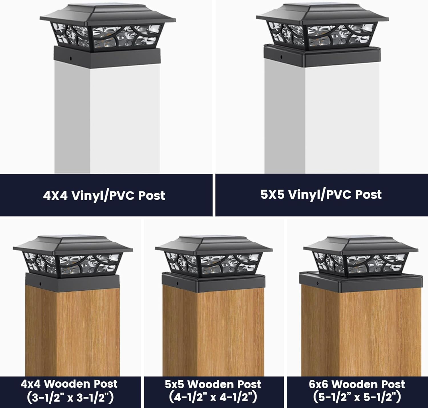 PASEJDO-Solar Post Lights Outdoor 4 Modes Deck Fence Post Cap Light for ...