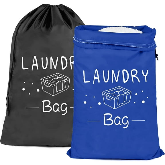 PASHOP 2 Pack Extra Large Travel Laundry Bags, Heavy Duty Camp Laundry Bag, Rip-Stop Machine Washable Dirty Clothes Organizer Bag with Drawstring Closure