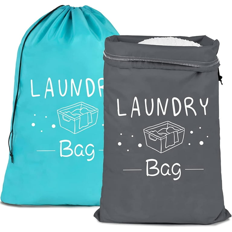 PASHOP 2 Pack Extra Large Travel Laundry Bags, Heavy Duty Camp Laundry Bag,  Rip-Stop Machine Washable Dirty Clothes Organizer Bag with Drawstring