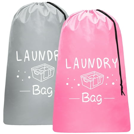 PASHOP 2 Pack Extra Large Travel Laundry Bags, Heavy Duty Camp Laundry Bag, Rip-Stop Machine Washable Dirty Clothes Organizer Bag with Drawstring Closure
