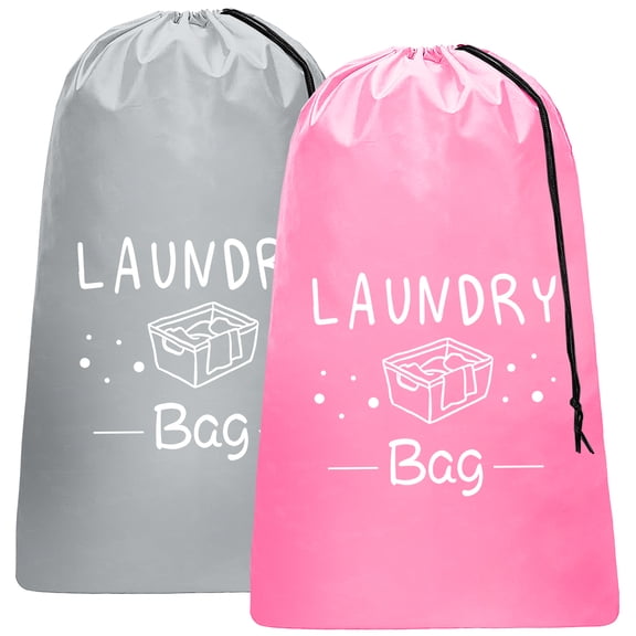 PASHOP 2 Pack Extra Large Travel Laundry Bags, Heavy Duty Camp Laundry Bag, Rip-Stop Machine Washable Dirty Clothes Organizer Bag with Drawstring Closure