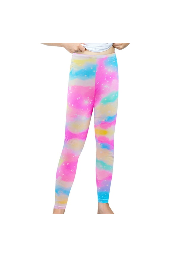 Girl Unicorn Leggings Kid Rainbow Legging Tights Trousers Slim Long Pants