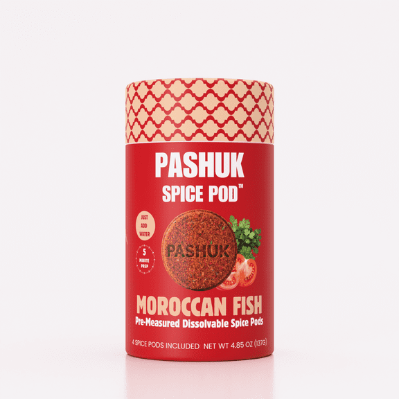 PASHUK Moroccan Fish Spice Pods, 4 Count - Authentic Middle Eastern Spice Blend