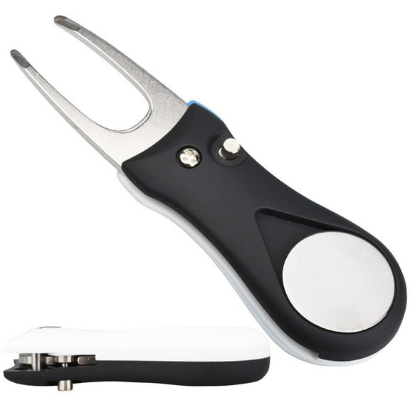 PASILI 1 Pc Golf Turf Repair Tool Foldable Grass Fork With Ball Marker Pitch Mark Fork For Golf Pitchfork Groove Cleaner Parts