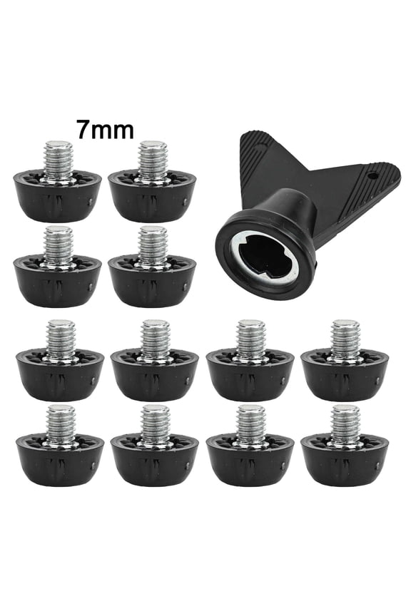 12 Pcs Football Boot Plastic Replacement Studs Black Replacement Shoe Studs Football Football Studs Replace Parts
