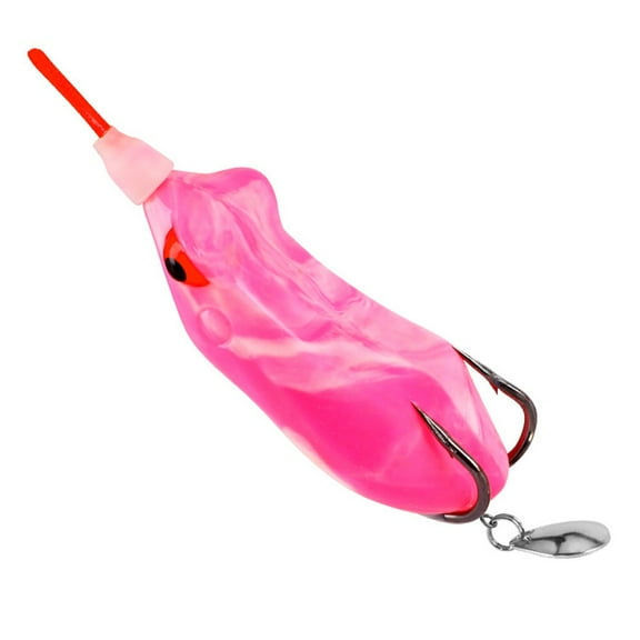 PASILI 1Pc Bait 7.5Cm Resin Green/Pink/White/Yellow/Colorful Double Propeller Frog Soft Baits Lure Artificial Wear-Resistant Crankbaits
