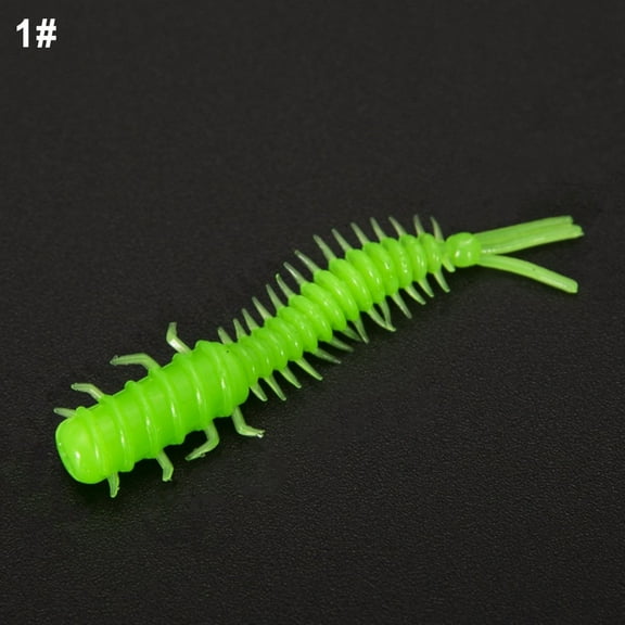 PASILI 20Pcs 4.5Cm Carp Fishing Soft Lure Pvc Larva Worm Bait Three Tailed Spiral Slug Bait Fishing Accessories