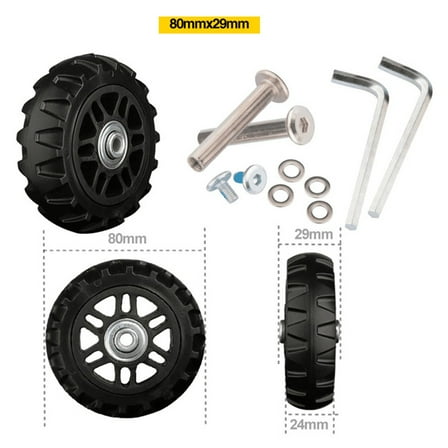 PASILI 2Pcs Luggage Suitcase Wheels 77/80/97X26/29/34Mm Trolley Case Plastic Wheel Suitcase Caster Replacement Accessories