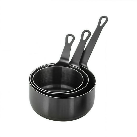 PASILI 3 Pcs Stainless Steel Sauce Pan Milk Pot Dipping Bowls 60Ml 80Ml 100Ml