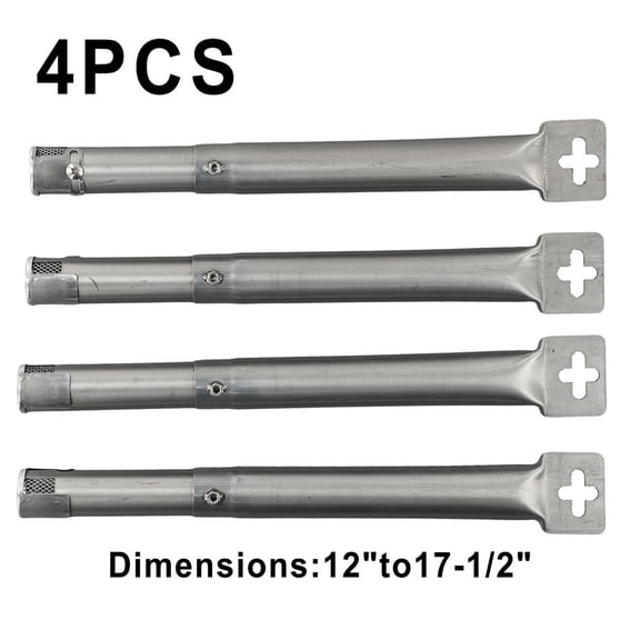 PASILI 4Pcs Stainless Steel Bbq Grill Tube Burners Heavy Duty Easy Barbeque Oven Tube With Adjustable Length Ranging From 30 To 45 Cm