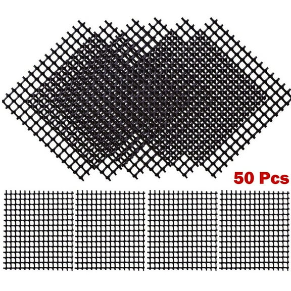 PASILI 50Pcs Pot Hole Mesh Pad Mat Grid Square Drainage Hole Screen For Pot Bottom Prevent Soil Loss Bonsai Flower Plant Gardening Tool
