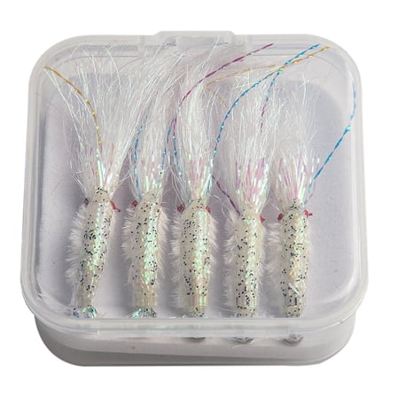PASILI 5Pcs Set Of High Carbon Steel Fly Fishing Shrimp Hooks Suitable For Saltwater Fishing Perfect For Sea Trout Bass Salmon