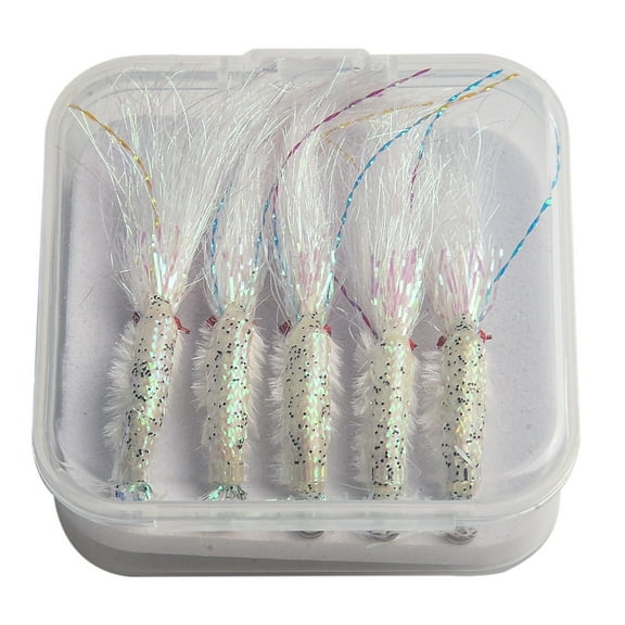 PASILI 5Pcs Set Of High Carbon Steel Fly Fishing Shrimp Hooks Suitable For Saltwater Fishing Perfect For Sea Trout Bass Salmon