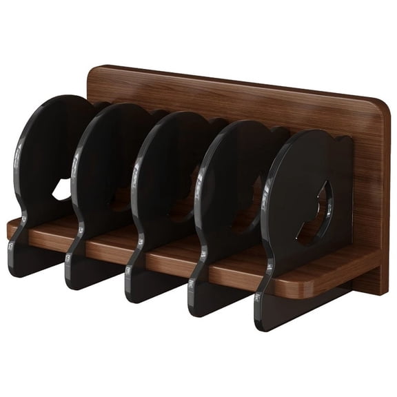 PASILI Acrylic CD Display Stand Organizer Media Storage Rack Walnut Black,Black CD Display Stand Acrylic Density Board