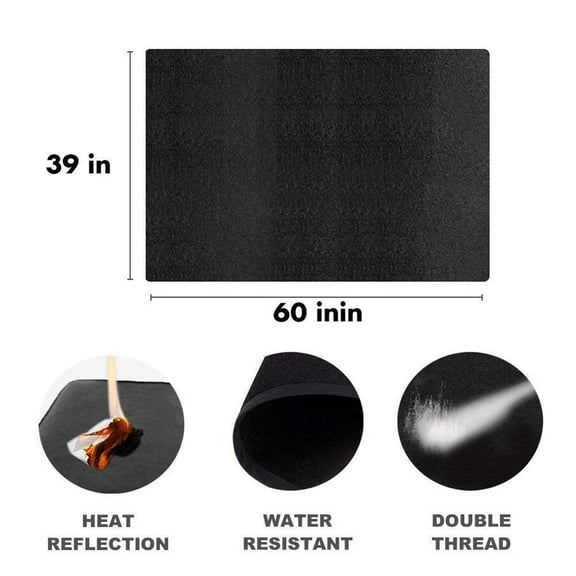 PASILI Bbq Resistant Grill Splatter Rug Fireproof Heat Floor Protection Carpet
