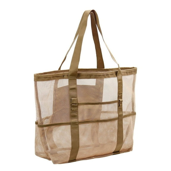 PASILI Beach Bag With Mini Pocket Beach Tote Bags Swimming Pool Foldable Mesh Bags