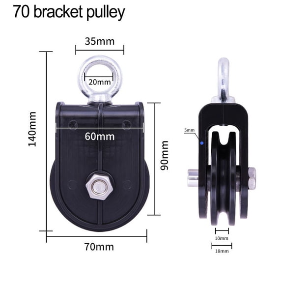 PASILI Bearing Quiet Noise Reduction Pulley Block Pulley Wheel For Pulley Block Roller High Strength Alumina 360° Rotating Install