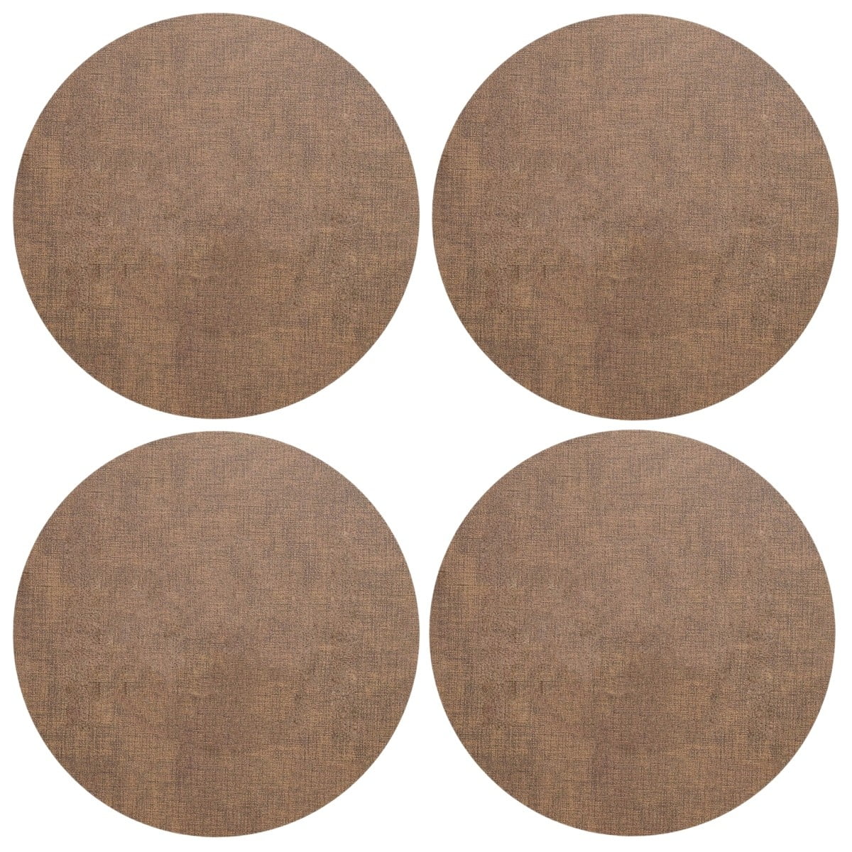 PASILI Elegant 33Cm Round Faux Leather Placemats Waterproof Set Of 4 For Dining