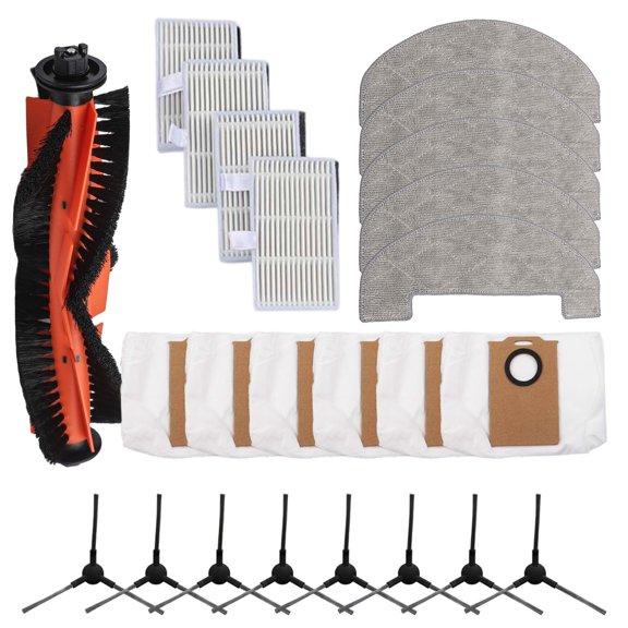 PASILI For MONSGA MS1 MAX Robot Vacuum Replacement Accessory Pack / Spare Parts Set / Main Brush / Mop Cloth / Filter / Bag /Side Brush B