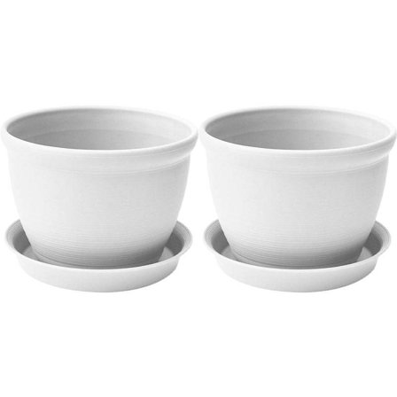 PASILI Garden Flower Pot Set Of Two With Bottom Holder For Plants 14Cm X 10Cm X 10Cm