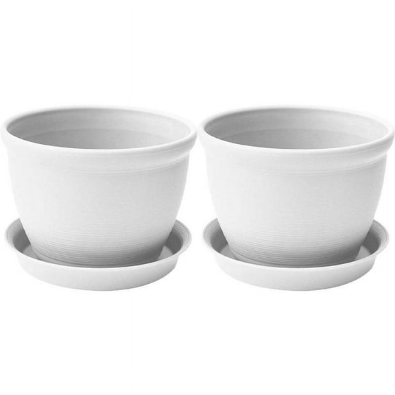 PASILI Garden Flower Pot Set Of Two With Bottom Holder For Plants 14Cm X 10Cm X 10Cm