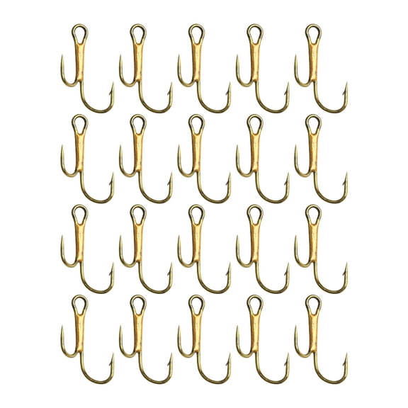 PASILI Heavy Duty Double Fishing Hook With Spines 20Pcs High Carbon Steel Golden Barbed Hook For Zander Fish With Super Hold