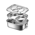 thumbnail image 1 of PASILI Leak Proof Design Stainless Lunch Box Stainless Steel Leak Proof Spacious Double Layer Household Cleaning Tools, 1 of 9
