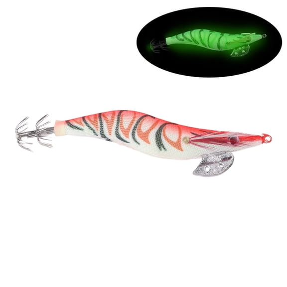 PASILI Luminous Squid Jig Fishing Lures Artificial Wood Shrimp Lures Cuttlefish Squid Bait Fishing Wobblers Baits