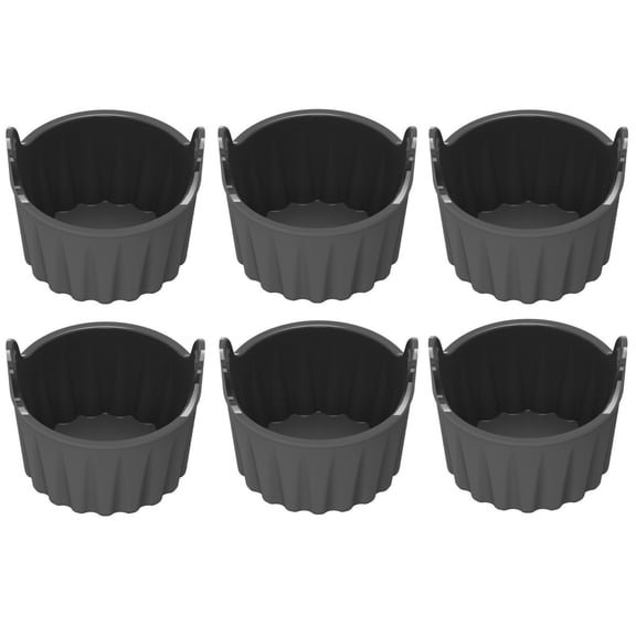 PASILI Multifunctional Silicone Ramekins 6 Pcs Baking Cups For Air Fryer Perfect For Muffins And Egg Dishes Non Design