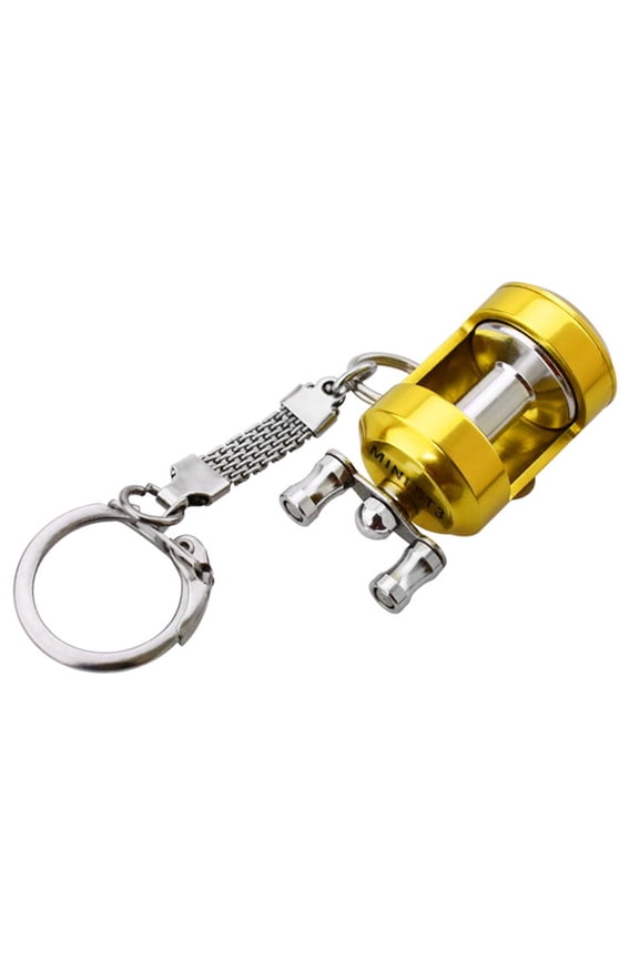 Outdoor Fun Fishing Adventure Fishing Reel Keychain Metal Fishing Accessory Shakeable Fishing Reel Keychain Fishing Reel