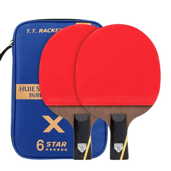 PASILI Table Tennis Paddles 6 Stars Training Carbon For Ping Pong Rackets Set Of 2
