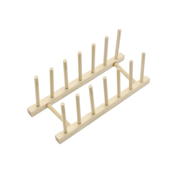 PASILI Wooden Dish Rack Solid Wood Drain Shelf Tableware Storage Plate Rack