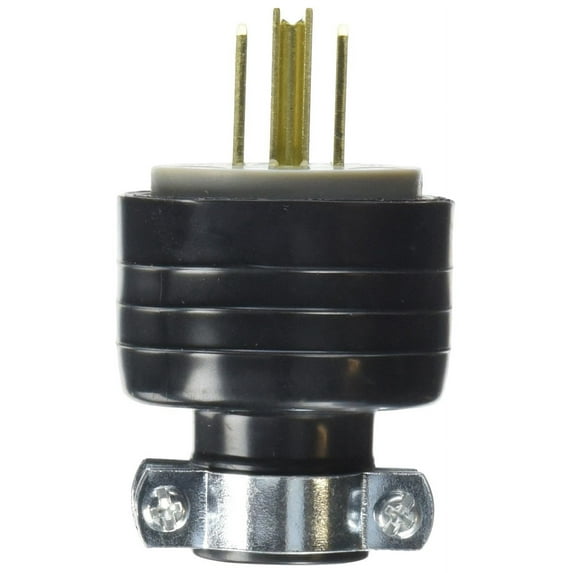 PASS & SEYMOUR 111GMCBPCC5 15A Black Residential Round Plug
